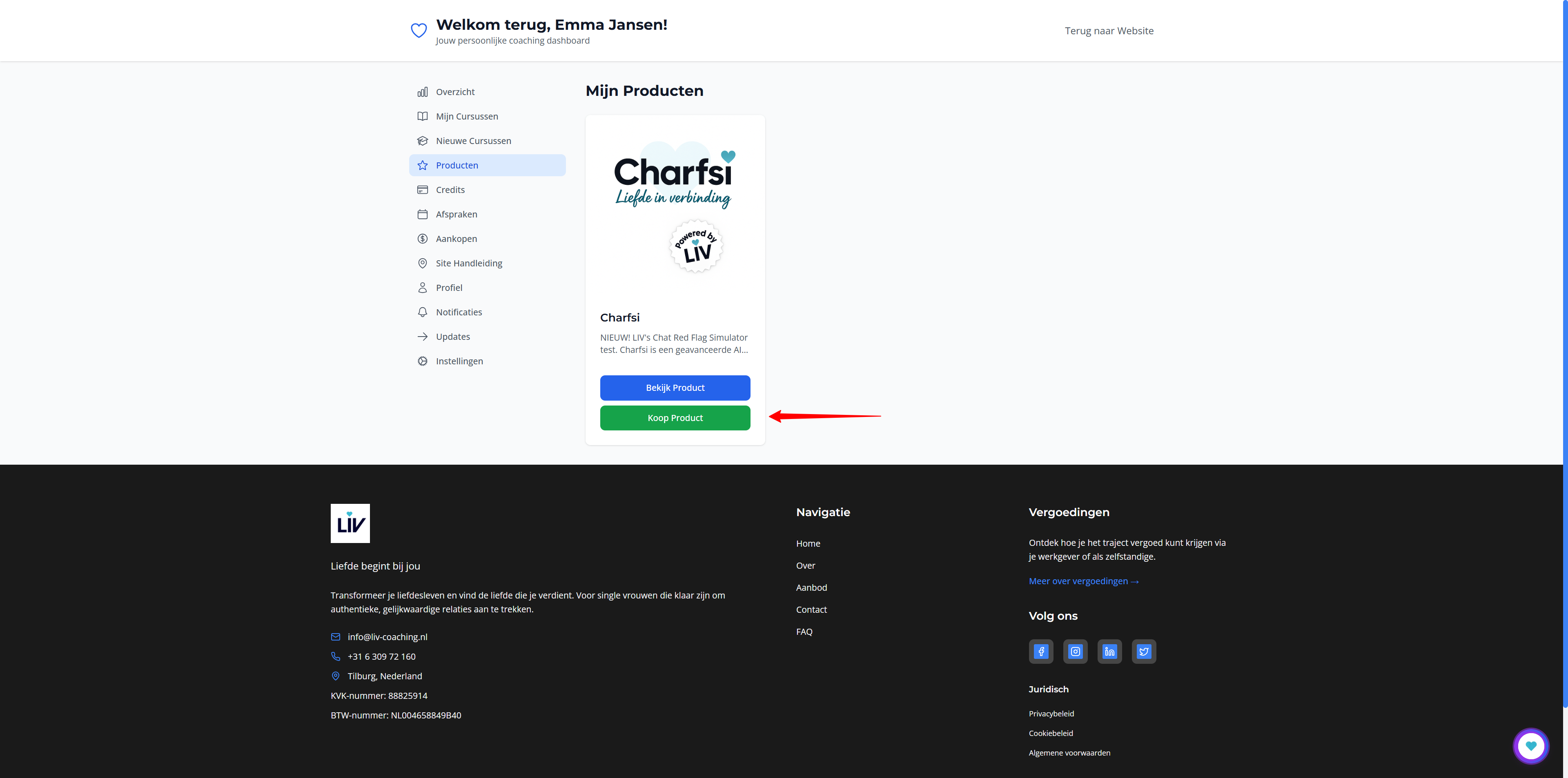 Stap 2: Credits kopen – Betalen & afrekenen: Screenshot: betalen