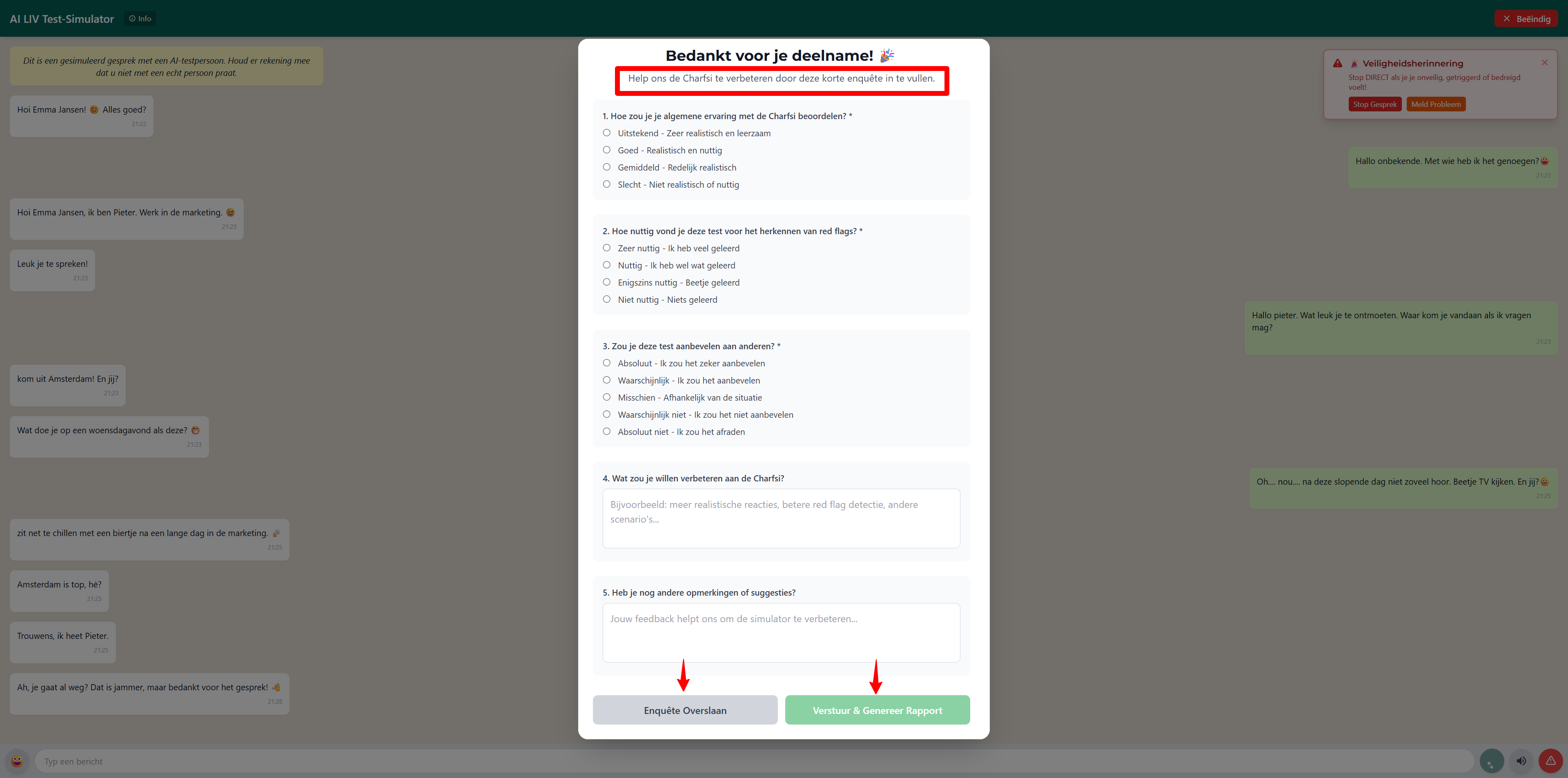 Stap 6: Gesprek afronden – Chat in actie: Screenshot: chat-interface in actie