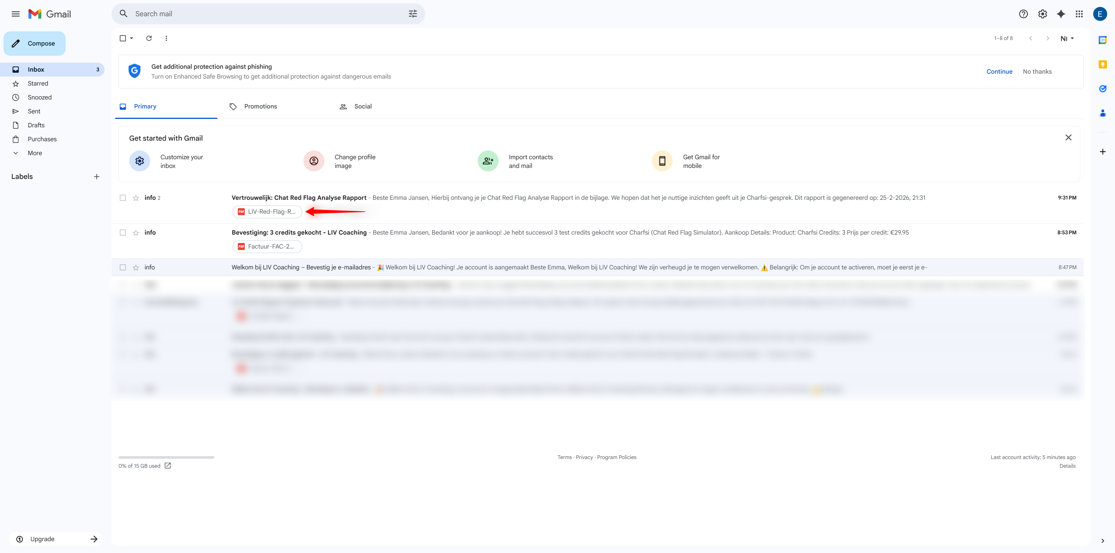 Stap 7: Rapport ontvangen – Gesprek beëindigen: Screenshot: chat-interface in actie
